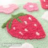 Anybar Green Bathroom Rugs Cute Strawberry Flower Bath Mat Bathroom Accessories, Funny Colorful Non Slip Floor Bath Rug Machine Washable Bathmat Soft Microfiber Carpet for Shower, Bathtub (18x25 inch) view 3