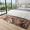 2x3 Feet Hot Pink and 2x6 Feet Tie-Dyed Brown Runner Rug for Bedroom, Soft Fluffy Hallway Rugs with Non-Slip Bottom Shag Bedside Rug for Kids Girls Room Plush Shaggy Dorm Rug Home Decor Carpet view 3