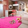 2x3 Feet Hot Pink and 2x6 Feet Tie-Dyed Brown Runner Rug for Bedroom, Soft Fluffy Hallway Rugs with Non-Slip Bottom Shag Bedside Rug for Kids Girls Room Plush Shaggy Dorm Rug Home Decor Carpet view 4