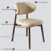Dining Chairs, Side Back Chairs Kitchen Chairs Dressing Chairs Home Kitchen and Coffee Bar Bars, Upholstered Armless Side Chairs, Suitable for Kitchen, Dining Room, Living Room ( Color : Walnut+light view 3
