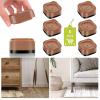 Yookwutar 6 Pack Furniture Risers 1 Inch, Adjustable Bed Risers Heavy Duty for Table Desk Couch Chair Sofa Cabinet Bed Legs Dorm, Square Stackable Bed Raisers Blocks Lift Height 1", 2" or 3", Brown view 1