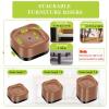 Yookwutar 6 Pack Furniture Risers 1 Inch, Adjustable Bed Risers Heavy Duty for Table Desk Couch Chair Sofa Cabinet Bed Legs Dorm, Square Stackable Bed Raisers Blocks Lift Height 1", 2" or 3", Brown view 2