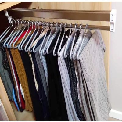Closet Rod for Hanging Clothes, Bedroom - Wardrobe Pull-Out Trousers Rack, With 2 Sliding Rails Adjustable Extendable Clothes Rail, 201 Steel Finish Sliding Closet Rod, 30-80cm Wardrobe Rail ( Size :