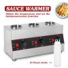 forplubossmmp Electric Sauce Heater For Commercial Purposes, Automatic Adjustable Temperature Jam Dispenser Heater With 3 Squeeze Bottles,Stainless Steel Spice Melting Machine For Heating view 4
