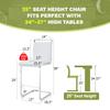 LUFTUT Bar Stools Set of 4,25" Counter Height Bar Stools with Footrest,White Faux Leather Kitchen Stools with Chrome Plated Metal Leg,Counter Height Stools Ideal for Island Pub Kitchen Counter. view 2