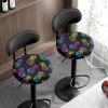 LJMKZJN Colorful Pineapple Print Round Bar Stool Seat Covers Washable Stool Cushion Slipcover Elastic Bar Chair Covers for 12-16 Inch Chair Home Bar Hotel Use, 2 Pieces view 3