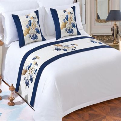 Caimcie Bed Runners Scarves and Pillows Set Satin Bed Cover for Hotel Decoration Bed Scarf for Foot Bed King Bedspreads Bedspreads Bed Blankets, Single Queen King Size A,240 * 50CM