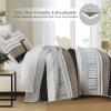 DJY Striped Quilt Set Queen Size, Brown Boho Bedspread Set 3 Pieces Patchwork Coverlet Bedding Set Lightweight Soft Microfiber for All Season (96"x90") view 4