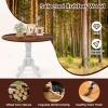 COSTWAY Round Dining Table for 4, 39 inch Kitchen Table with Solid Rubber Wood Frame, Adjustable Foot Pads, Curved Trestle Legs, Mid Century Rustic Dinning Table for Living Room (Walnut+White) view 4