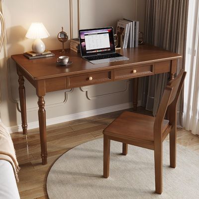 HJYryhyfddply Home Office Desk, Vintage-Style Desk Computer Or Laptop Desk, Writing Desk with 2 Drawer, Small Space Dressing Table. (Color : C, Size : 80cm/31.5'')