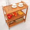 HAOKAZLBR Bar Serving Cart for Hotel Luxury Restaurant, Storage Kitchen Cart Serving Bar Cart Utility Trolley Organizer Rack with 3/4 Shelves for Living Room, Bathroom, Bamboo (Size : 4 Floors) view 4