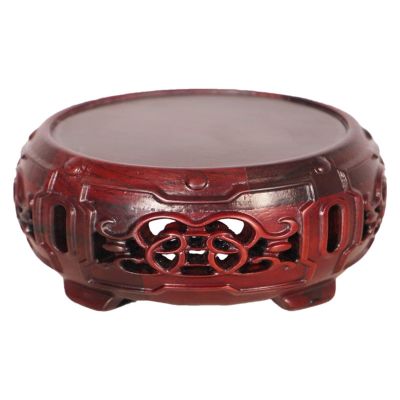 AIDNZYGDH Wooden Vase Base Oriental Furniture Display Stand Wooden Round Shape Rosewood Wood Display Base Holder for Small Little Things Statues Wooden Vase Stand (Size : S)
