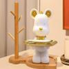 Gold Coin cat, Tree Branch Shelf Key Tray for entryway TableEntrance Statue DecorSculptures Home DecorResin Modern House DecorTray Ornaments Office Home (White Violent Bear + Branch Clip) view 1