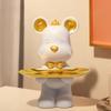 Gold Coin cat, Tree Branch Shelf Key Tray for entryway TableEntrance Statue DecorSculptures Home DecorResin Modern House DecorTray Ornaments Office Home (White Violent Bear + Branch Clip) view 2