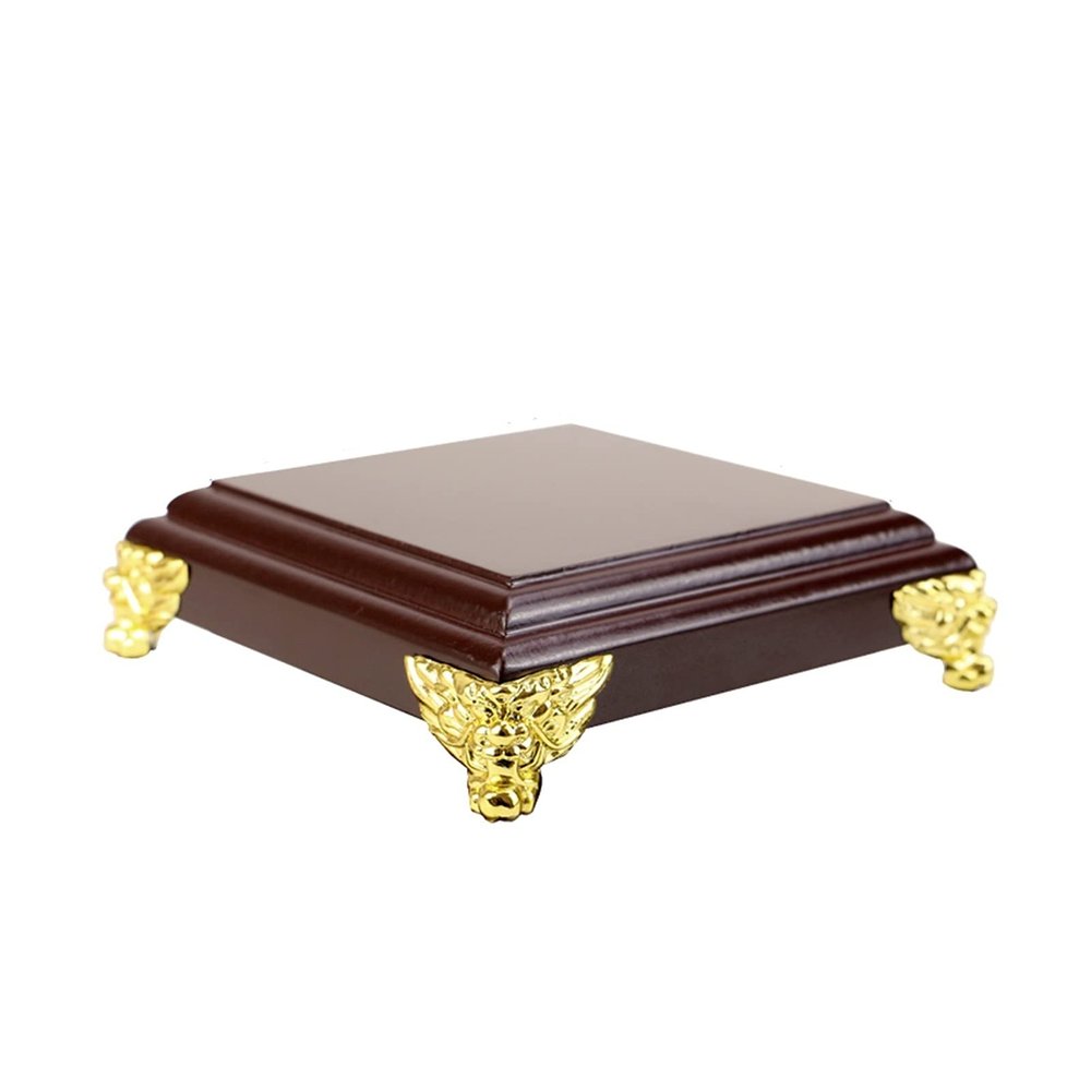 AIDNZYGDH Wooden Vase Base Wooden Vase Base Chinese Wooden Display Stand Square Shape Carved Wood Display Stand Wooden Base Holder for Arts Antique Wooden Vase Stand (Size : 9.5cm)
