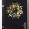 23.6 Inch Artificial Spring Wreaths, Front Door Wreath Indoor Outdoor Decorative Hanging Wreath, Spring Summer Flower Wreaths for All Seasons Door Wall Window Festival Farmhouse Mother's Day(#1) view 4