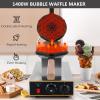 Electric Waffle Baker, Dessert Waffle Iron, Non-Stick Waffle Maker, With Temperature Control Knob And Timing Button, Adjustable Temperature In 50-200, Time Adjustable 0-5min,Double-head view 2
