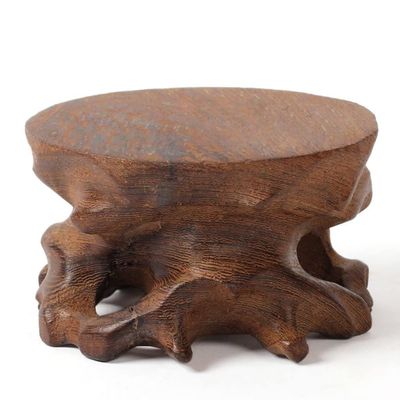 AIDNZYGDH Wooden Vase Base Round Base Rosewood Handicraft Base Plant Cushion Elevated Solid Wood Teapot Ornaments Root Carving Base Suitable for Home Garden Decoration Wooden Vase Stand (Color : A)