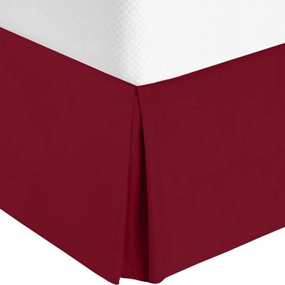 Texonic Split Corner Bed Skirt 15 Inch Drop California King Size 100% Egyptian Cotton Wrinkle and Fade Resistant Long Staple Premium 600 Thread Count - Wine