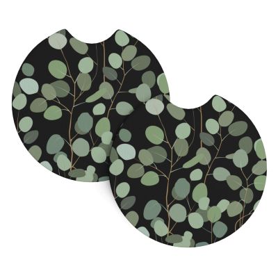 YIPOCH sage Green Car Cup Coasters Rubber Car Coasters Set of 2 Car Coasters for Cup Holders 2.75"" Car Coaster with Notch Drink Coasters Car Accessories for Men Women Interior