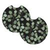 YIPOCH sage Green Car Cup Coasters Rubber Car Coasters Set of 2 Car Coasters for Cup Holders 2.75"" Car Coaster with Notch Drink Coasters Car Accessories for Men Women Interior view 1