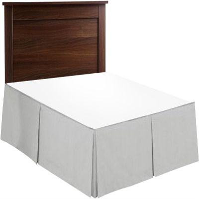 Texonic Split Corner Bed Skirt 15 Inch Drop California King Size Egyptian Cotton Wrinkle and Fade Resistant Long Staple Premium 600 Thread Count Silver Grey Solid