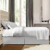 Texonic Split Corner Bed Skirt 15 Inch Drop California King Size Egyptian Cotton Wrinkle and Fade Resistant Long Staple Premium 600 Thread Count Silver Grey Solid view 3