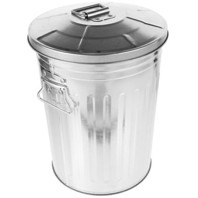 BESTOYARD Stainless Steel Trash Can with Lid, 8L Outdoor Dog Poop Garbage Can Retro Round Wastebasket Container for Farm Kitchen Garbage Daily Waster Storage, 29.50X22.50X22.50CM, Silver, 561037HE52R