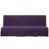 Aliuciku Armless Futon Slipcover Protector with Skirt 2 Seater Couch Covers Futon Stretch Armless Sofa Bed Cover (Color : Purple, Size : Small) view 1