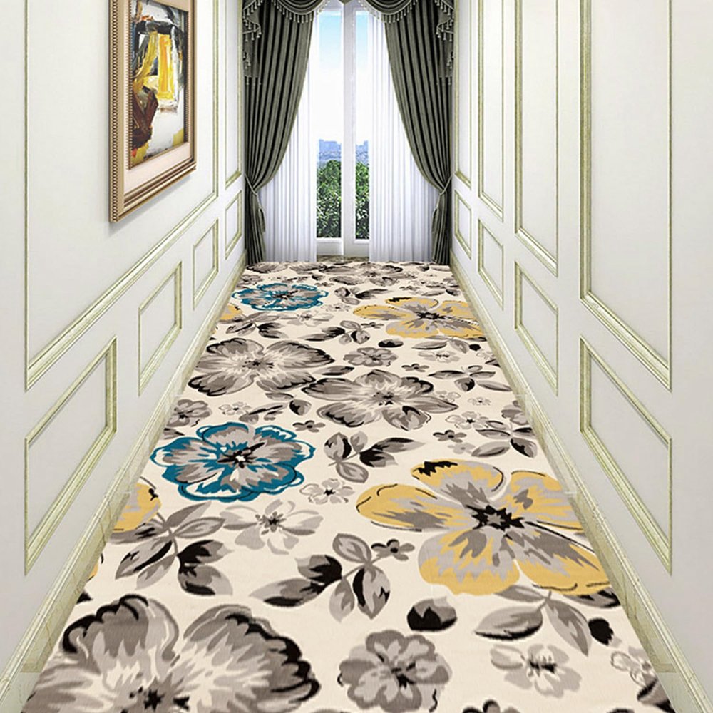 2x11ft Non Slip Hallway Runner Rug with Rubber Backing Soft Fuzzy Washable Low-Pile Carpet, Non-Shedding Stain Resistant Kitchen Mat for Laundry Living Room