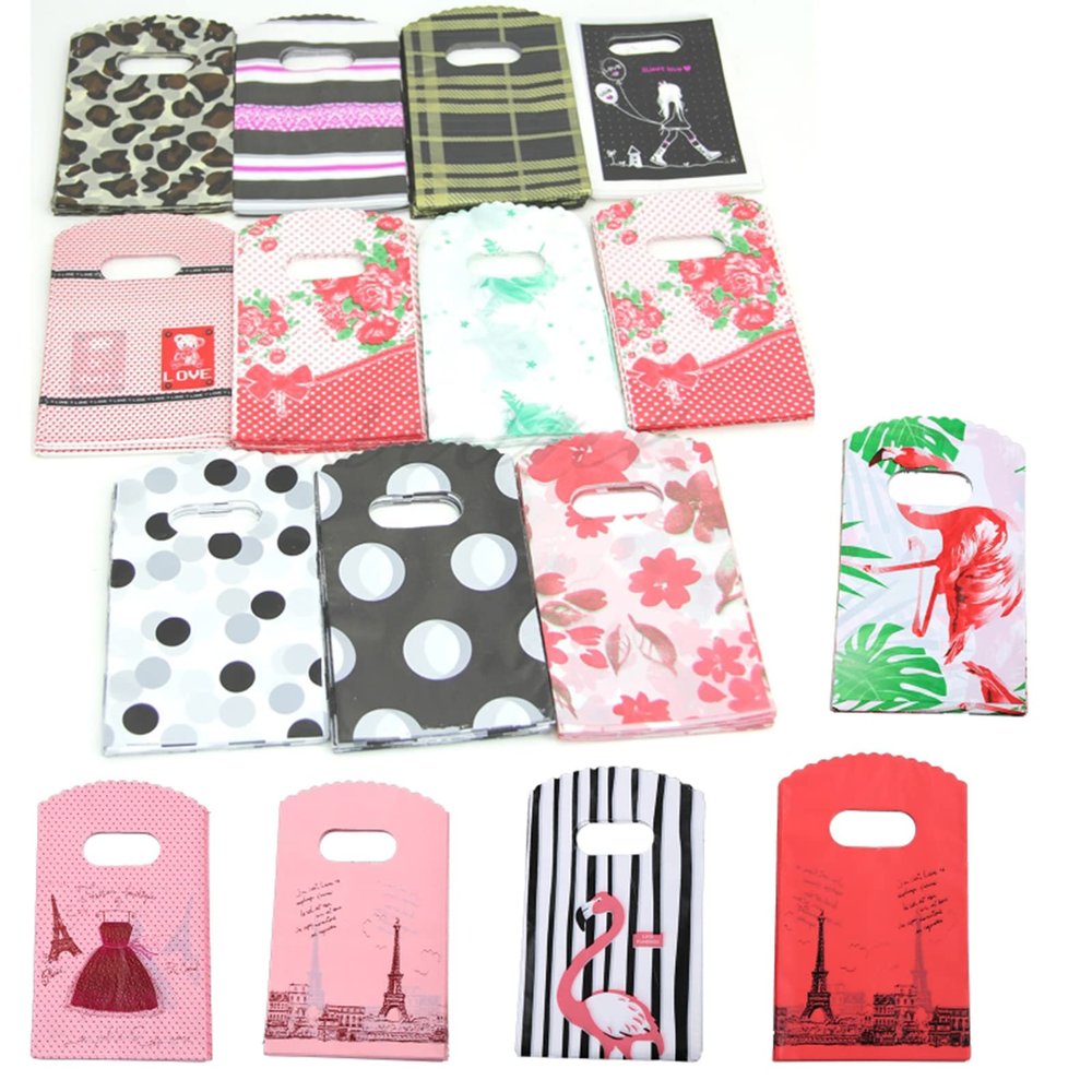 BEIDUOYANG Small Plastic Bags Set Of 50 Candy Packaging Biscuit Roasting Package For Cookie Fondant Chocolate Cake Decorating Pretty Plastic Jewelry Small Gift Bag