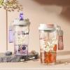 YZFEIJDNA Lily of the valley water cups, high-value straw cups, portable cups, plastic cups, portable double drink cups, 580 ml view 2