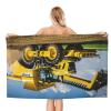 WURTON Company Farm Tractor Print Personalized Beach Towel Pool Towels for Summer Vacation, Beach Essentials Gifts view 2