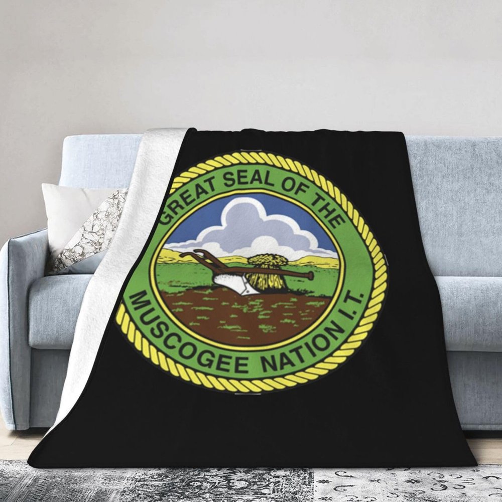 Seal of The Muscogee Creek Nation Fleece Blanket Super Soft and All Season Warm,Winter Thermal Blanket, Blanket for Sofas 80"X60"