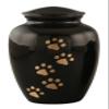 Royal Rapture Urn for Ashes Jar Paw Engraved Dog Cat Funeral Cremation Memorial Love Urns Decorative(Black 8") RJM06-12 view 1