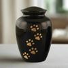 Royal Rapture Urn for Ashes Jar Paw Engraved Dog Cat Funeral Cremation Memorial Love Urns Decorative(Black 8") RJM06-12 view 2