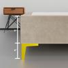Greaton, 15 Premium Velvet Material Wood Platform Bed with Headboard, Durable, Stylish, Multi Colour Options, No Box Spring Needed, Golden Metal Legs, Twin, Beige view 2
