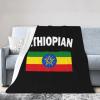 Ethiopian Flag Fleece Blanket Super Soft and All Season Warm,Winter Thermal Blanket, Blanket for Sofas 60"X50" view 1