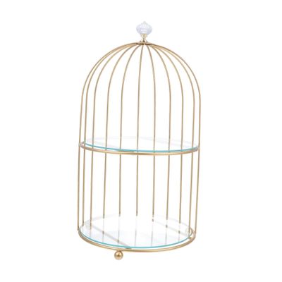 Alipis Decorative Birdcage Cake Stand Elegant Double Dessert Display Tray for Weddings Parties Events Cupcake Holder for Stylish Table Centerpieces Random Style