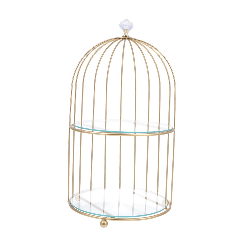 Alipis Decorative Birdcage Cake Stand Elegant Double Dessert Display Tray for Weddings Parties Events Cupcake Holder for Stylish Table Centerpieces Random Style
