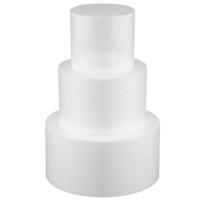 Ciieeo Foam Cake Model for Decorating 7.79X7.79X3.85 Inches Ideal for Wedding Cake Design Birthday Parties Crafts and Baking Displays