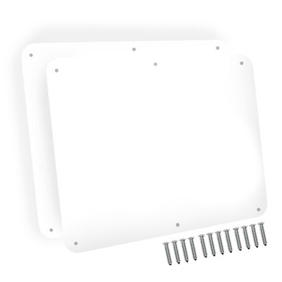 17.5inchX11.5inch Large Stainless Steel Plate for Magnets, 3M Adhesive Back, Mounting Screws, Ideal for Magnetic Shelf, Spice Holders, Colorful Magnets as a Gift. Mount Anywhere! (White, 2 Pack)