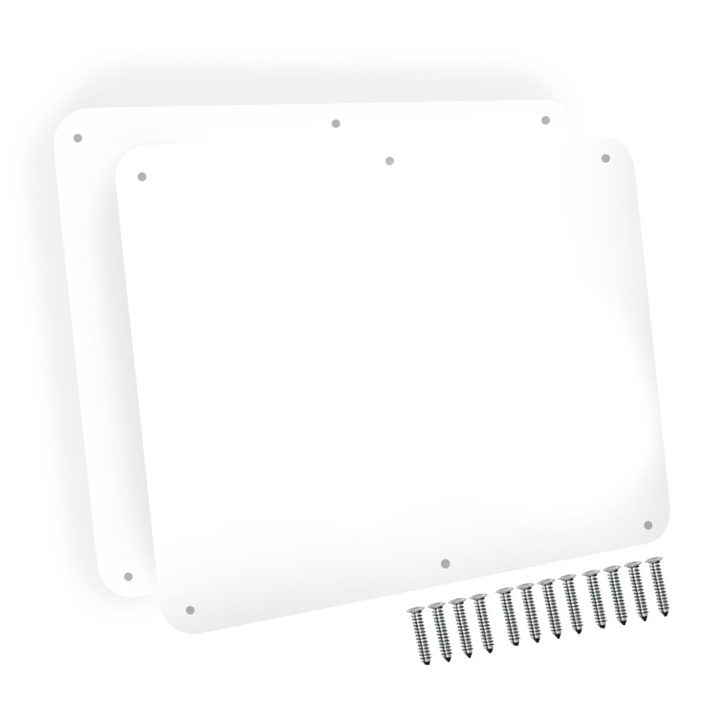 17.5inchX11.5inch Large Stainless Steel Plate for Magnets, 3M Adhesive Back, Mounting Screws, Ideal for Magnetic Shelf, Spice Holders, Colorful Magnets as a Gift. Mount Anywhere! (White, 2 Pack)