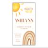 First Trip Around The Sun, Personalized Boho Rainbow Birthday Party Invitation, Digital or Printed Options view 1