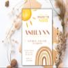 First Trip Around The Sun, Personalized Boho Rainbow Birthday Party Invitation, Digital or Printed Options view 3