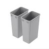 Dowell 50Qt Waste Trash Container, 13Gal, Plastic, Stackable, for Kitchen/Bathroom/Office, Fits Under Sink/Desk (Grey 4000 50 04-2 Pack) view 1
