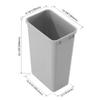 Dowell 50Qt Waste Trash Container, 13Gal, Plastic, Stackable, for Kitchen/Bathroom/Office, Fits Under Sink/Desk (Grey 4000 50 04-2 Pack) view 2