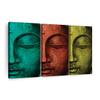 ElephantStock Buddha Face Wall Art - Horizontal Canvas - 3-Piece Living Room Wall Decor - Canvas Set Photography Canvas Print - Black and Red Decor for Wall by Mark Ashkenazi - 33" X 20" view 1