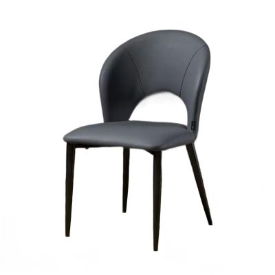 Sufeasdf Aimeryup Studio Dining Chair with Backrest Artificial Leather Cushion Seat Metal Frame Hotel Shop Foyer 49X42X82CM(Size:49X42X82CM,Color:A)