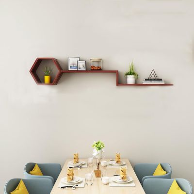 JIAHESHYP Compartment Solid Wood Shelf, Wall Mountable Curio Display Case, Freestanding Or Floating Shelf for Living Room Storage and Decoration (Color : B, Size : 100cm 2 Layers)